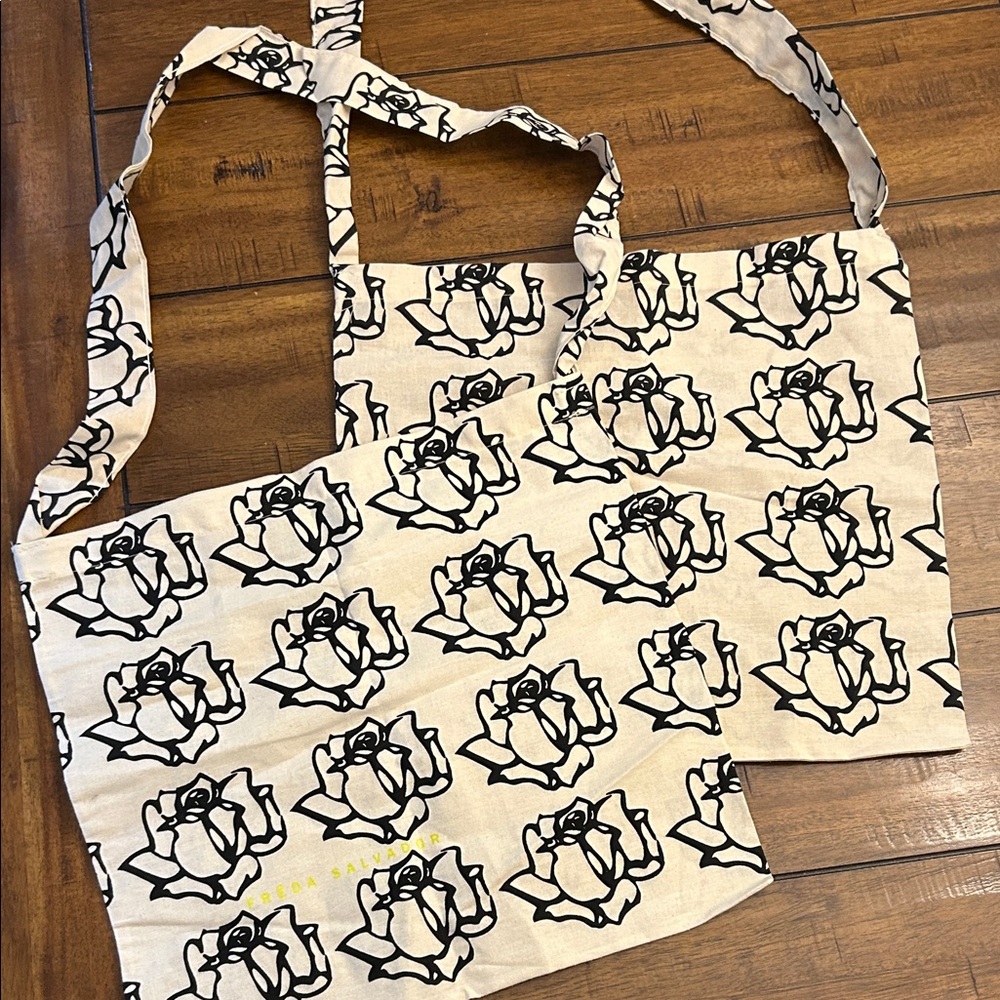 Freda Salvador Black and White Floral Tote Bags